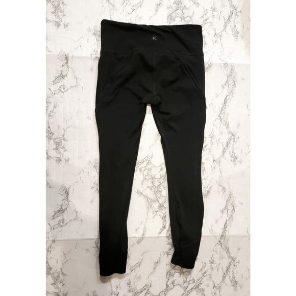Athleta Mesh Cut Out Salutation 7/8 Black Leggings Size S - Picture 5 of 8